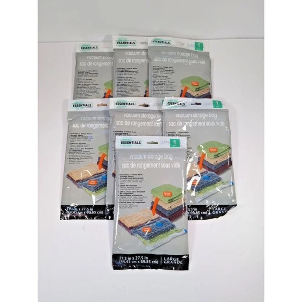 Laundry Essentials Large‎ Vacuum Seal Storage Bags 17.5 x 27.5 Inches Set of 7